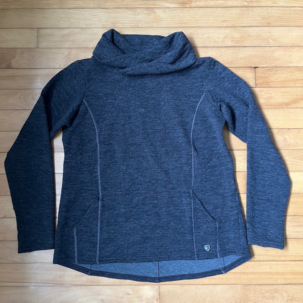 KUHL Womens Charcoal Grey Cowl Neck Pullover Long Sleeve Sweater Size L